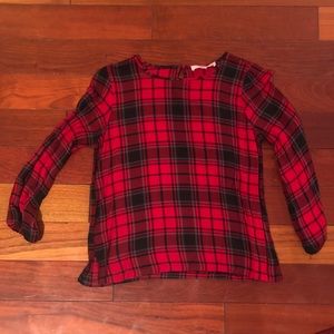 Red plaid blouse